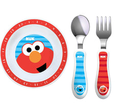 NUK Sesame Street Bowl, Fork and Spoon Set, Elmo