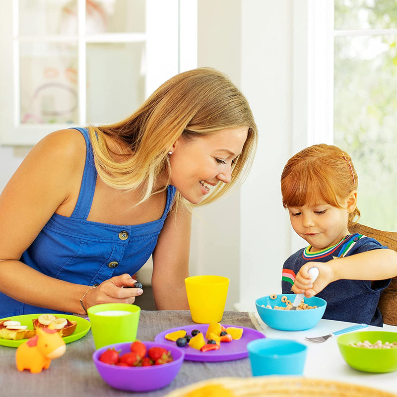 Munchkin 12 piece Toddler Feeding Supplies Set - Plates, Bowls, and Cups