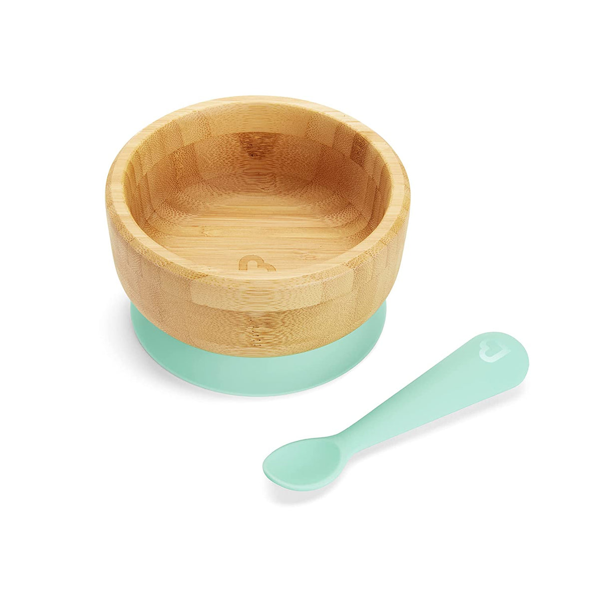 Munchkin Bamboo Stay Put Suction Bowl and Silicone Spoon