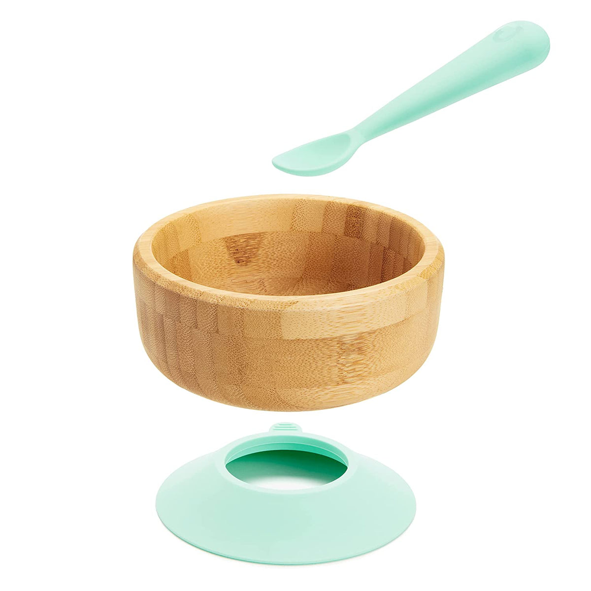 Munchkin Bamboo Stay Put Suction Bowl and Silicone Spoon