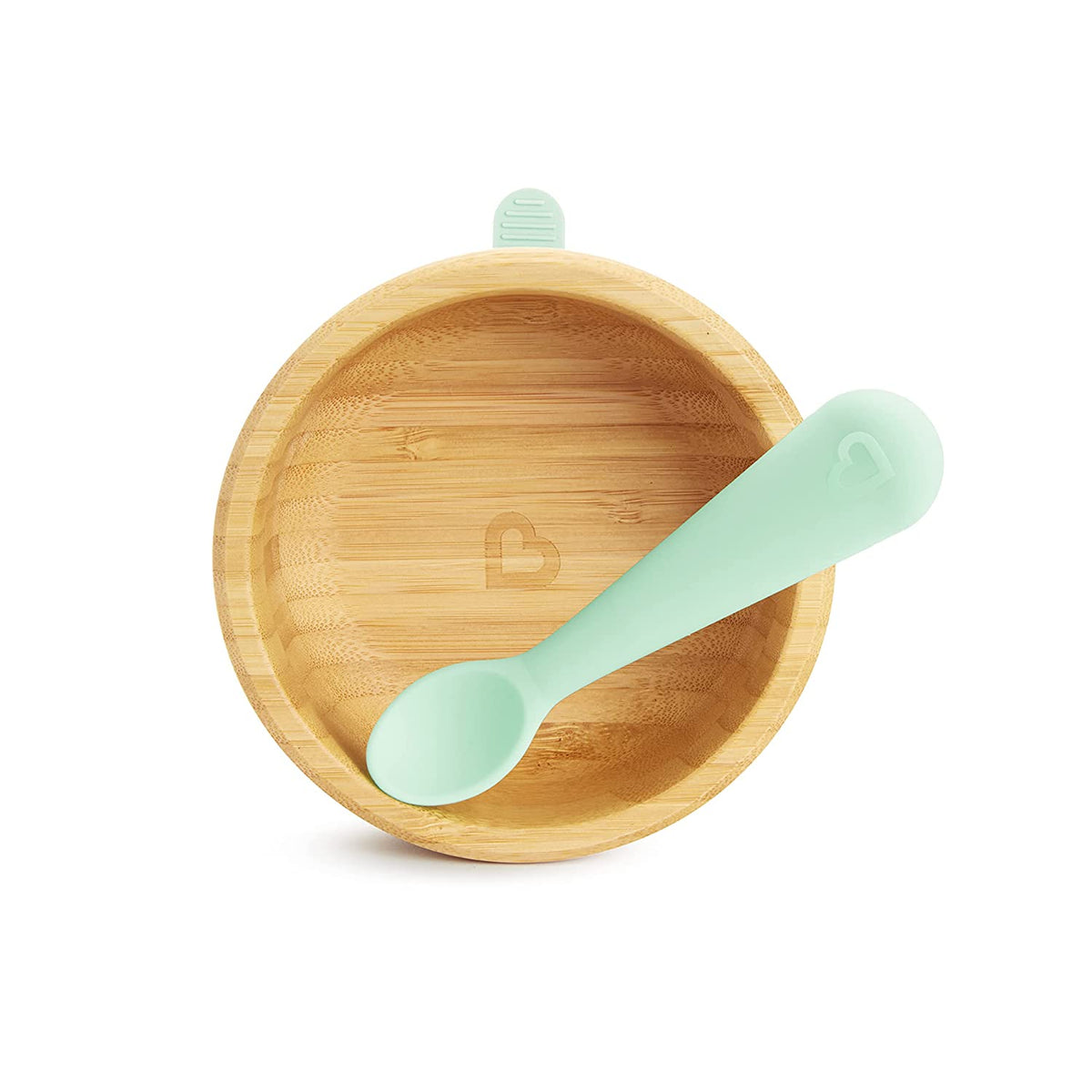 Munchkin Bamboo Stay Put Suction Bowl and Silicone Spoon
