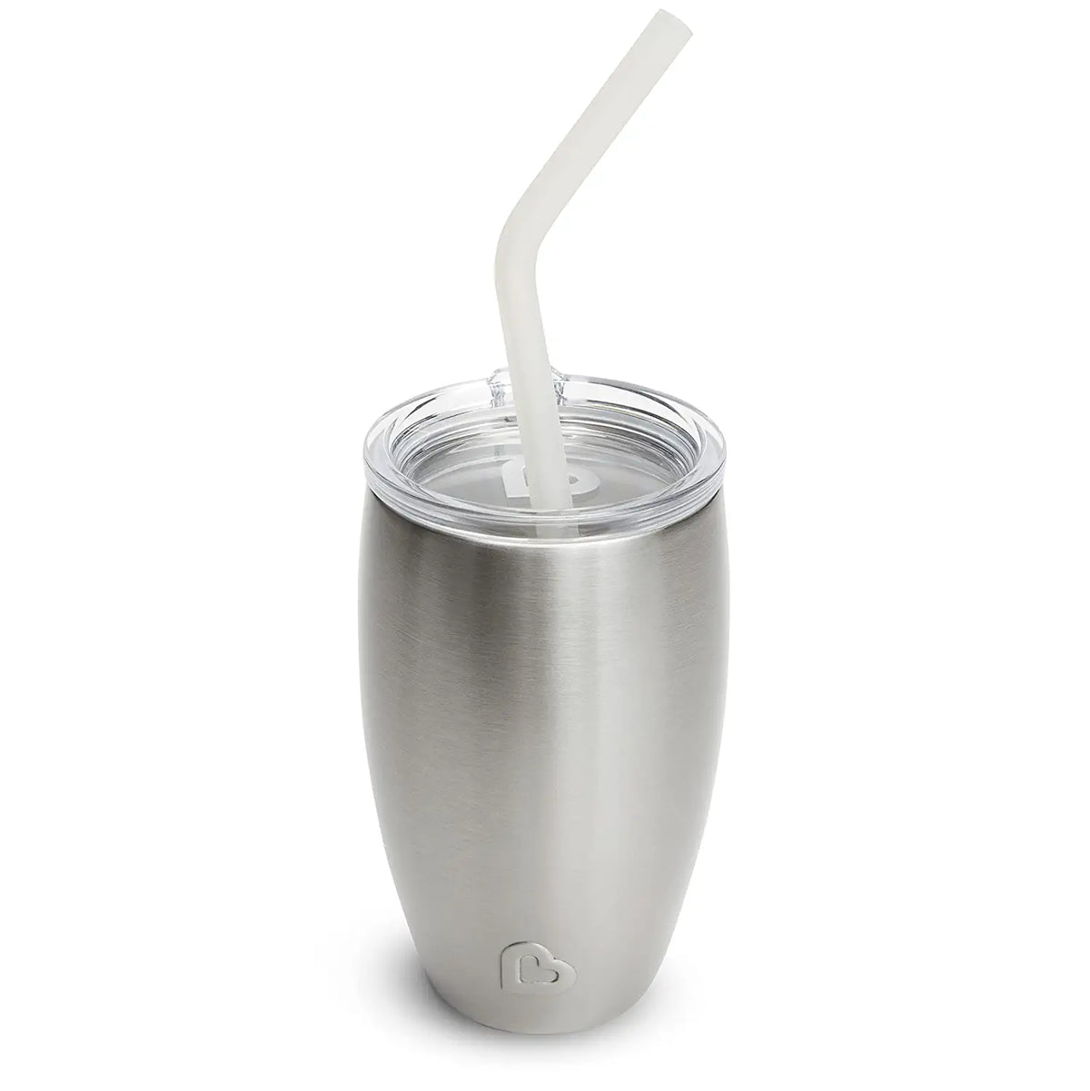 Munchkin Miracle Stainless Steel 360 Sippy Cup, 10 oz, with 3 piece Sipper and Straw Lid, Green