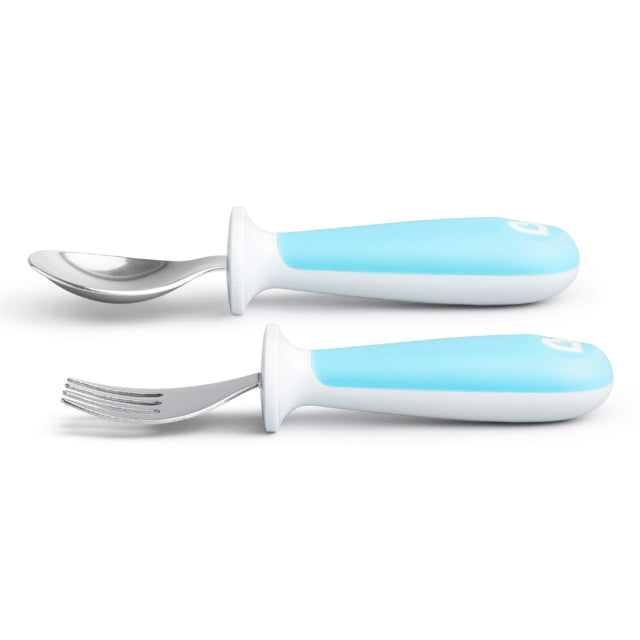 Munchkin Raise Toddler Fork and Spoon, 6 pack, Blue
