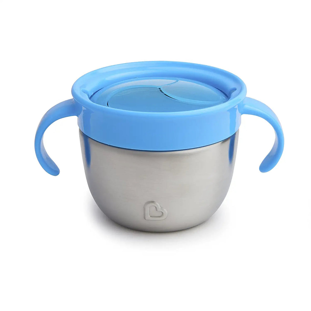 Munchkin Stainless Steel Snack Catcher with Lid, 9 Ounce, Blue