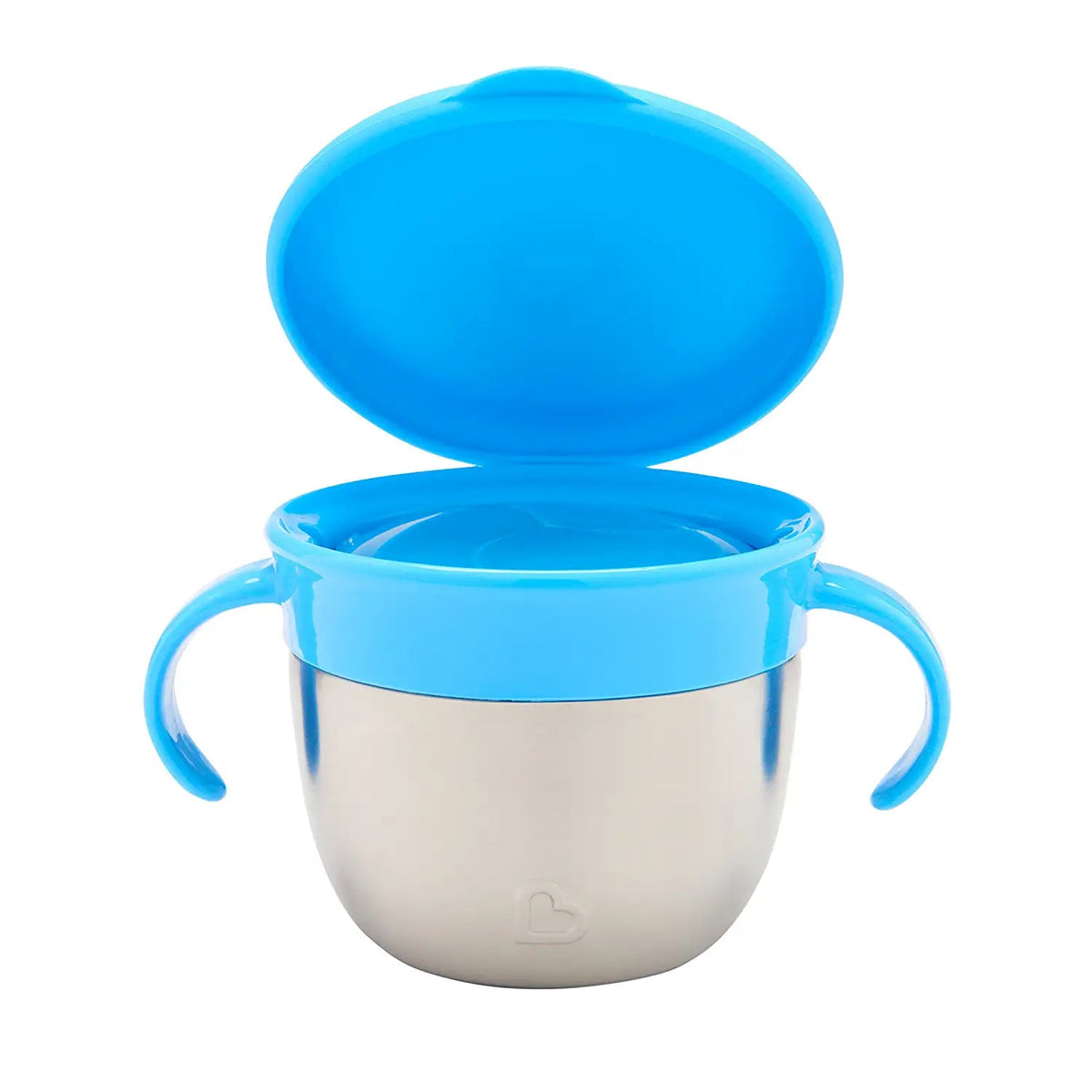 Munchkin Stainless Steel Snack Catcher with Lid, 9 Ounce, Blue