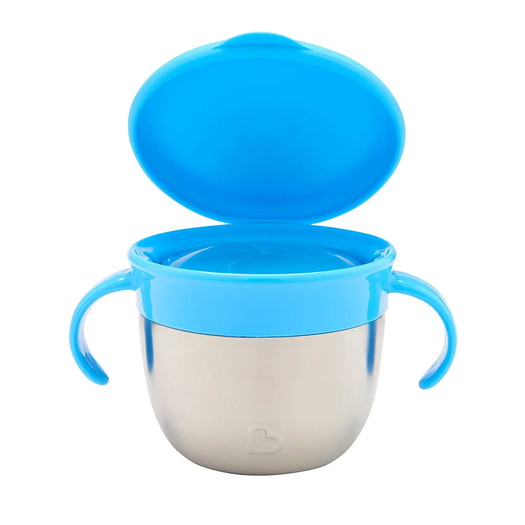 Munchkin Stainless Steel Snack Catcher with Lid, 9 Ounce, Blue –