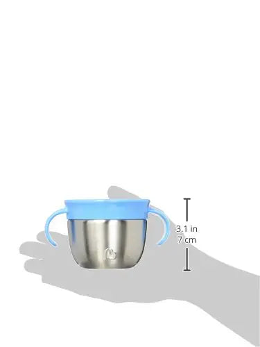 Munchkin Stainless Steel Snack Catcher with Lid, 9 Ounce, Blue