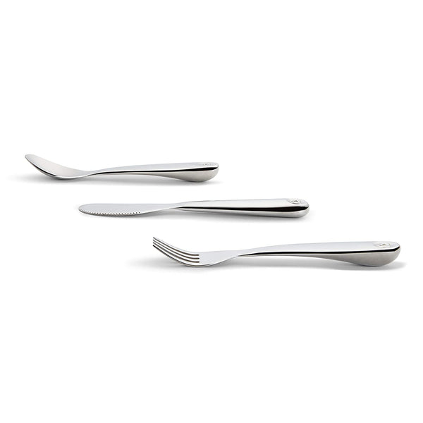 Munchkin Stainless Steel Toddler Fork, Knife and Spoon Utensil Set, Polished