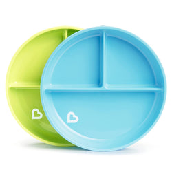 Munchkin Stay Put Divided Suction Plates Blue/Green