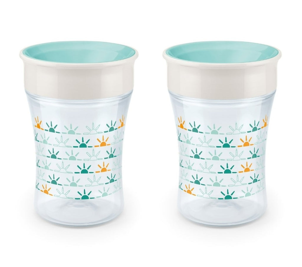 NUK Evolution 360 Spoutless Cup, 8 Oz, Sun Rays, 2 pack