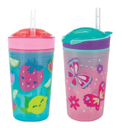 Kids and Toddler Cups - Spill Proof Smoothie Snack Cups with Leak Proof  Regular Lids & Silicone Straws - BPA FREE Baby Cup Kid Tumbler for  Drinking$-Red