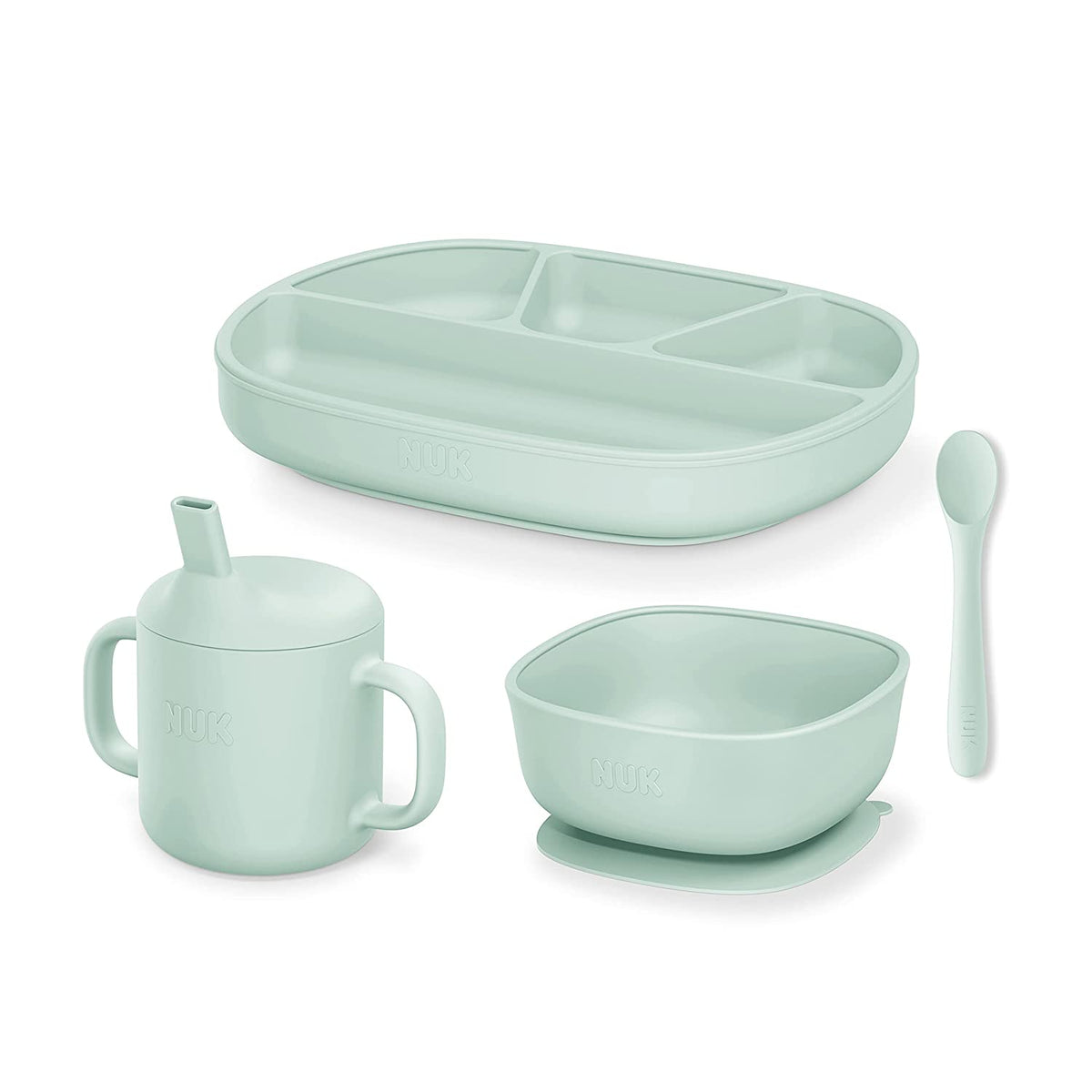 NUK 4 Piece Silicone Baby Tableware Feeding Set