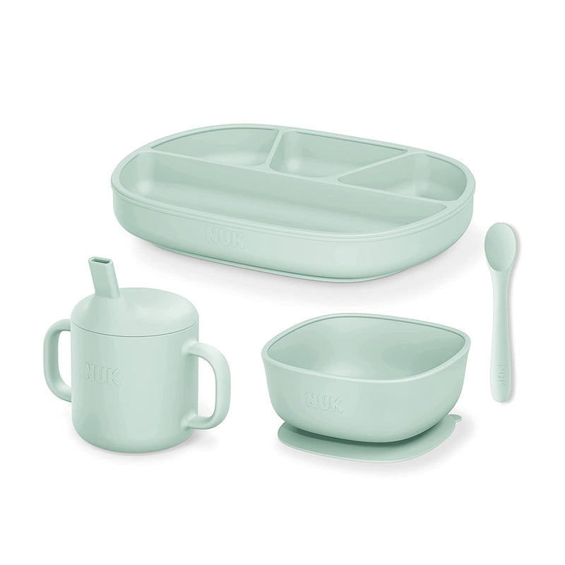 NUK 4 Pack Silicone Baby Tableware Feeding Set