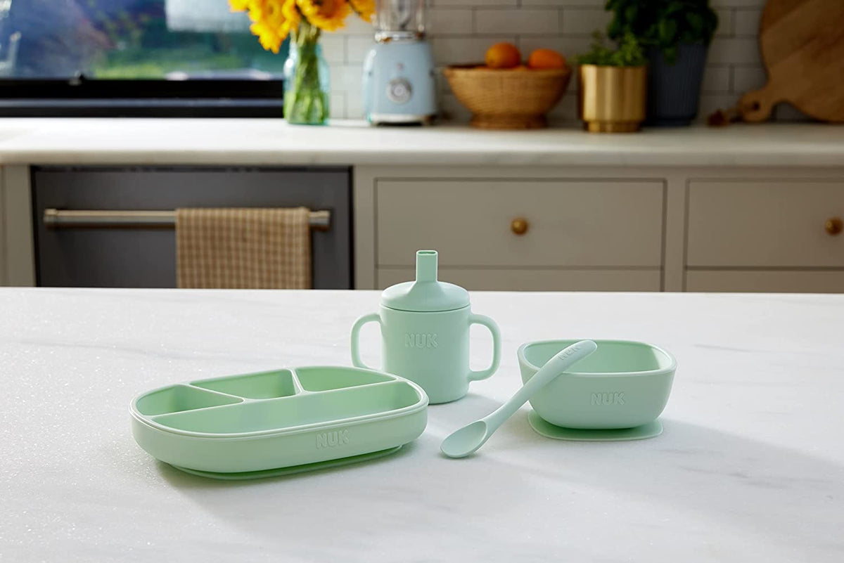 NUK 4 Piece Silicone Baby Tableware Feeding Set