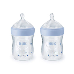 NUK Simply Natural Baby Bottles, 5 oz, 2 Pack, Blue