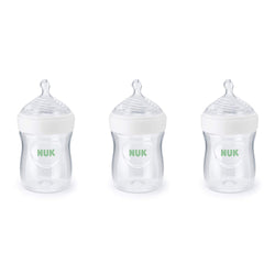 NUK Simply Natural Baby Bottles, 5 oz, 3 Pack, Neutral White