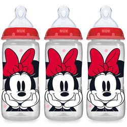 NUK Smooth Flow Anti Colic Baby Bottle, Minnie Mouse, 10 oz, 3 Pack