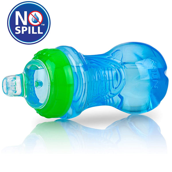 Nuby No Spill Click-it Grip n Sip cup, 2 pack, Red and Blue