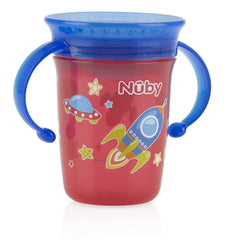 Nuby No Spill 2-Handle 360 Wonder Cup, Red Rocket