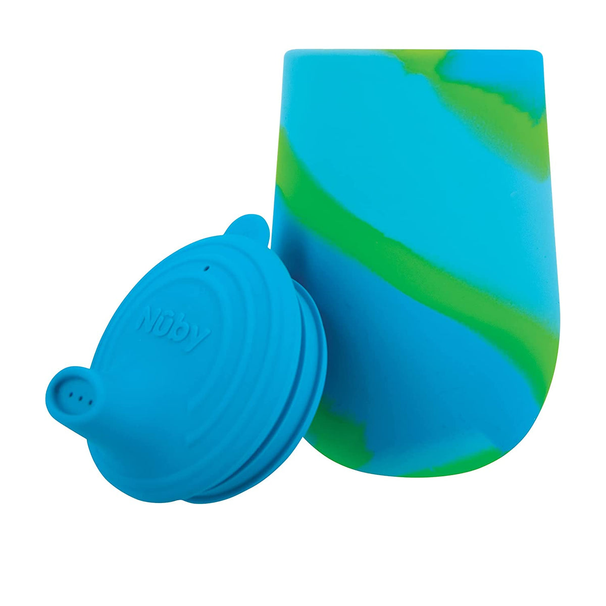 Nuby Silicone Tie-dye First Training Cup, 6oz, Blue/Green