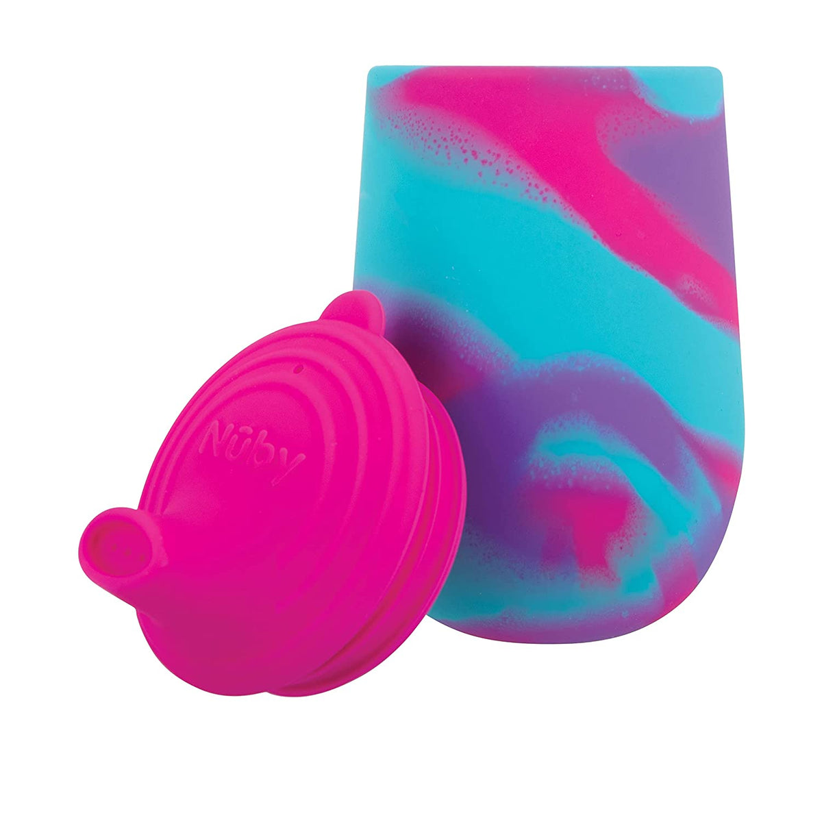 Nuby Silicone Tie-dye First Training Cup, 6oz, Pink/Purple