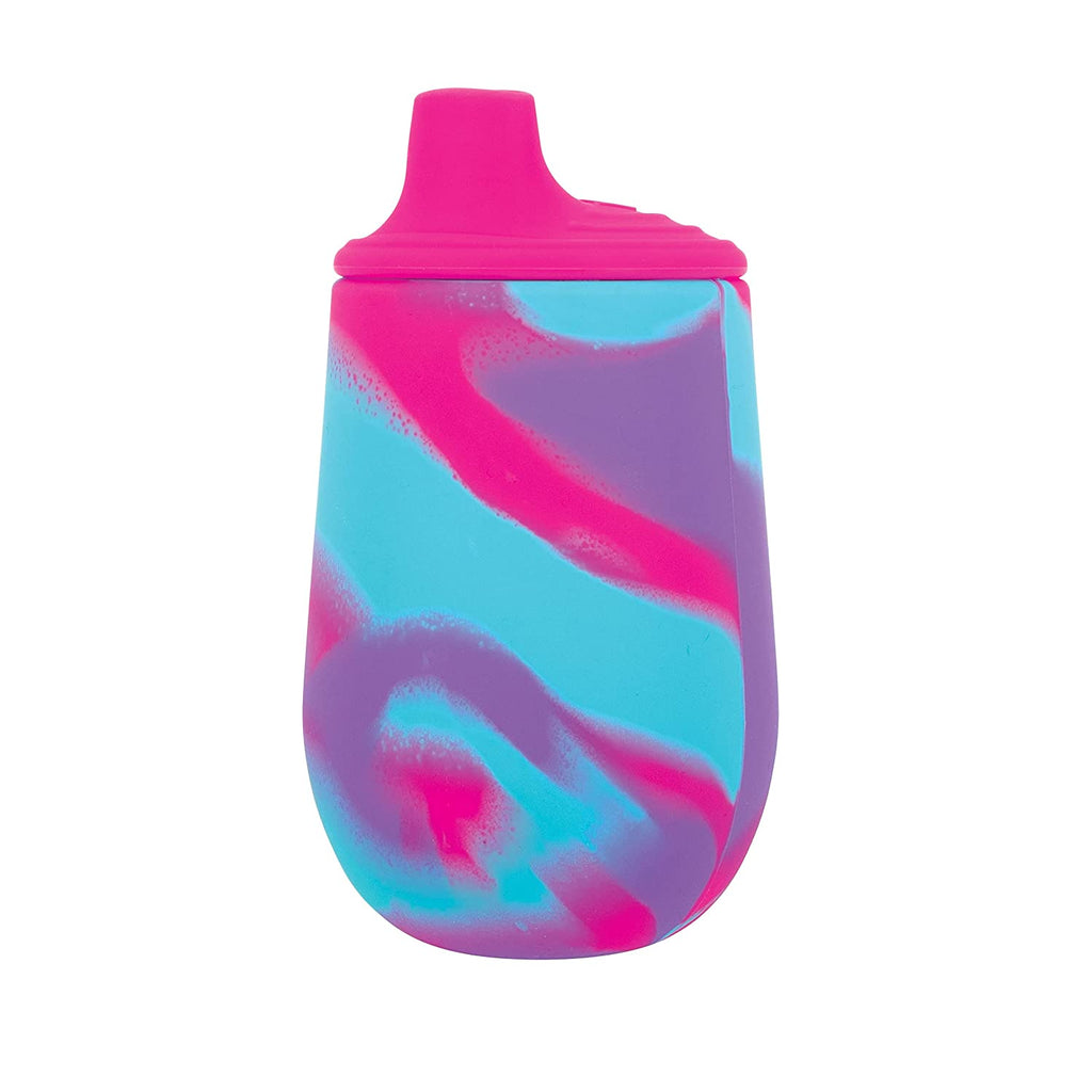 Nuby Silicone Tie-dye First Training Cup, 6oz, Pink/Purple