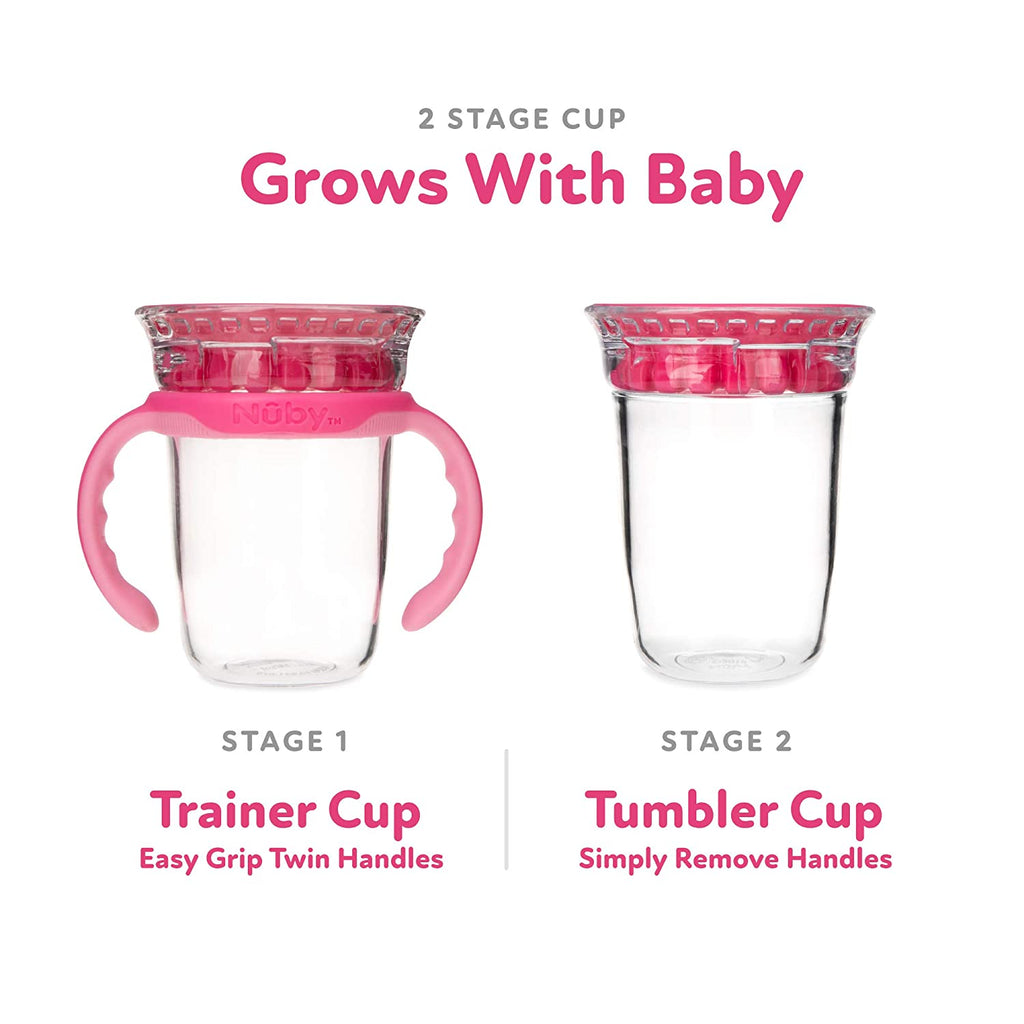 Kids Cup 2 Pack Red Sip-A-Cup Sippy Glass Mugs Built In Straw FREE SHIPPING