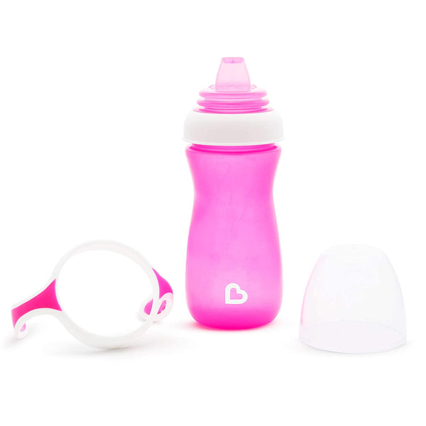 Munchkin Gentle Transition Sippy Cup with Removable Trainer Handles, 10 oz, Pink