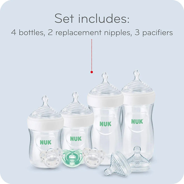 NUK Simply Natural Baby Bottles with SafeTemp Gift Set - Neutral