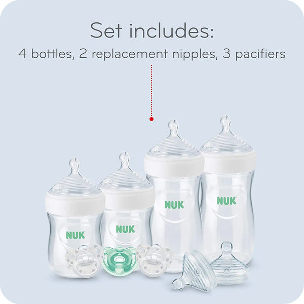 NUK Simply Natural Baby Bottles with SafeTemp Gift Set - Pink