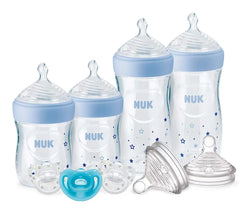 NUK Simply Natural Baby Bottles with SafeTemp Gift Set - Blue