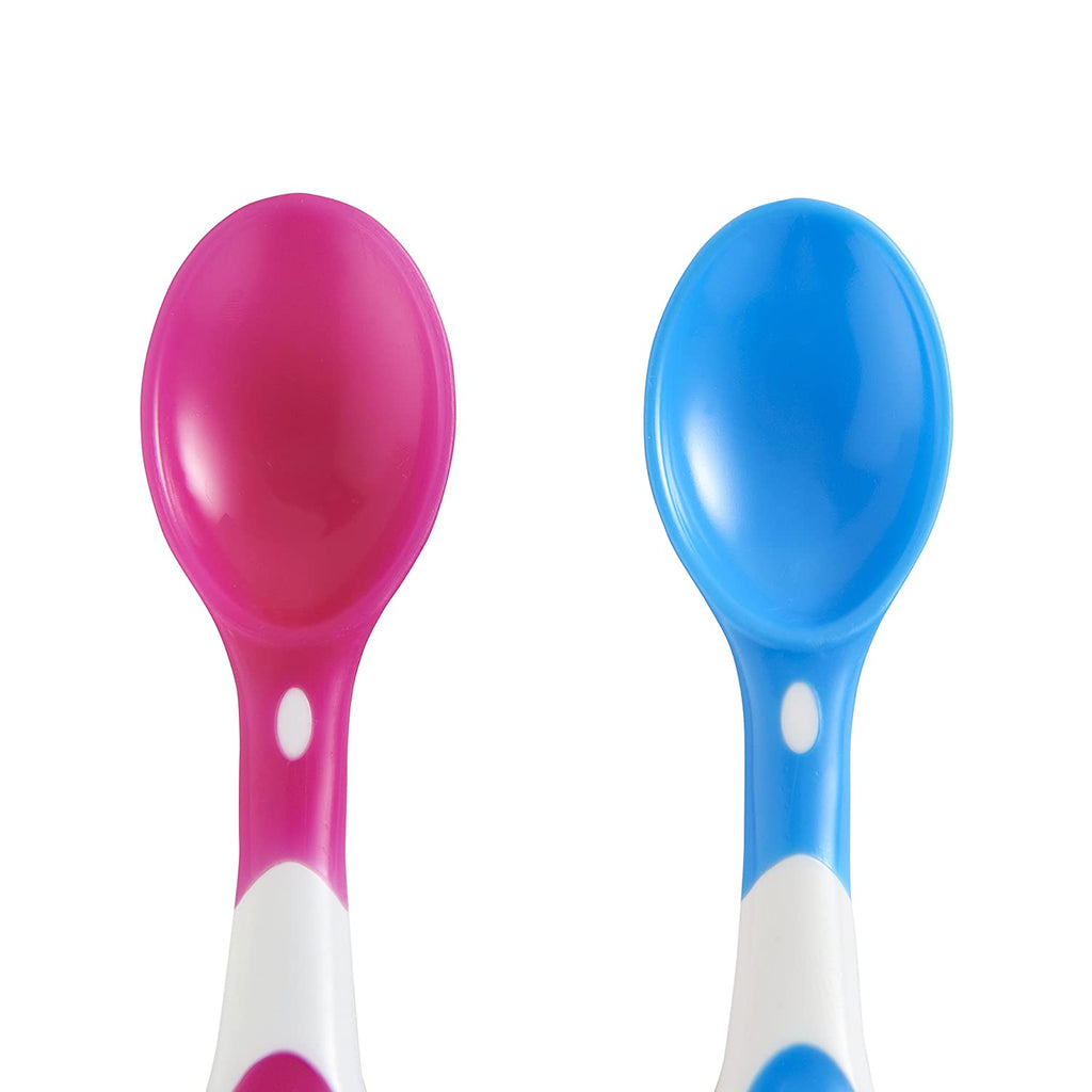 Munchkin Gentle Silicone Spoon, 4 Pack, Blue/Green