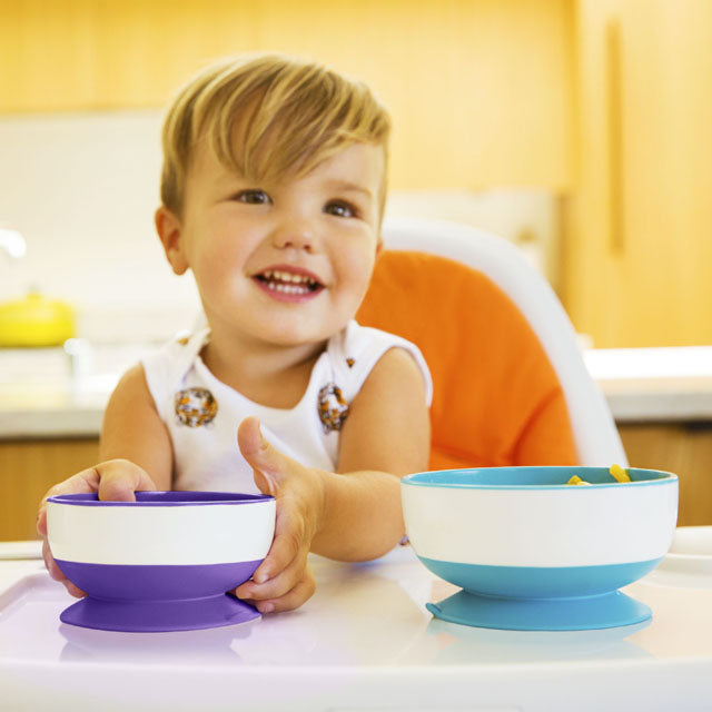 Munchkin 3 Pack Stay Put Suction Bowls with 6 Pack Soft Tip Infant Spoons