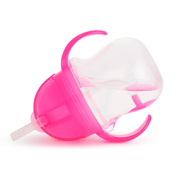 Munchkin Any Angle Click Lock Weighted Straw Trainer Cup, Pink, 7oz