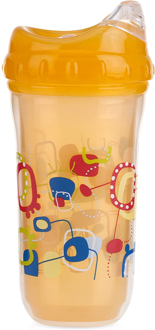 Nuby No-Spill Insulated Cool Sipper, 9 Ounce,  (Pack of 2) Blue shape and Yellow star