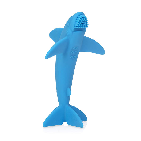 Nuby Grooming Lil Shark Massaging Toothbrush, Blue