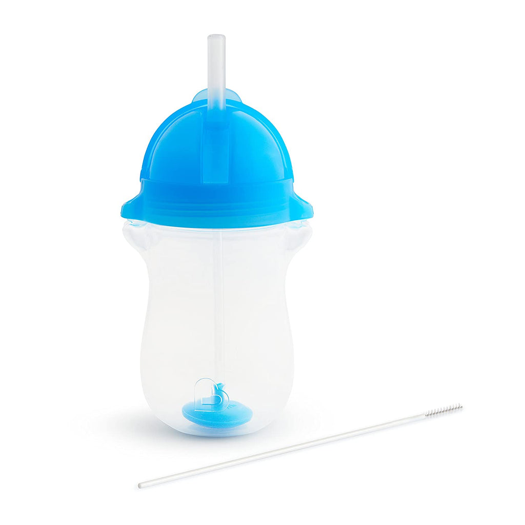 Munchkin Any Angle Click Lock Weighted Straw Trainer Cup, Blue, 10oz