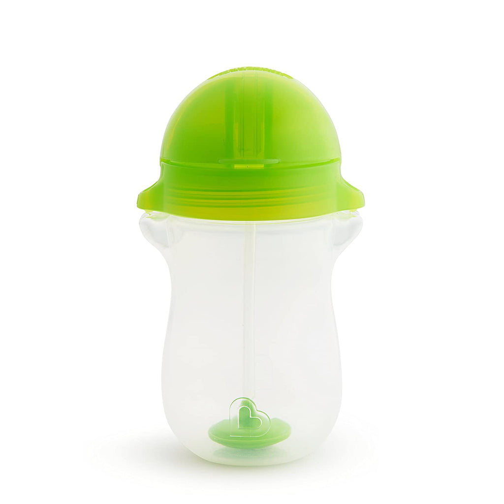 Munchkin Any Angle Click Lock Weighted Straw Trainer Cup, Green, 10oz