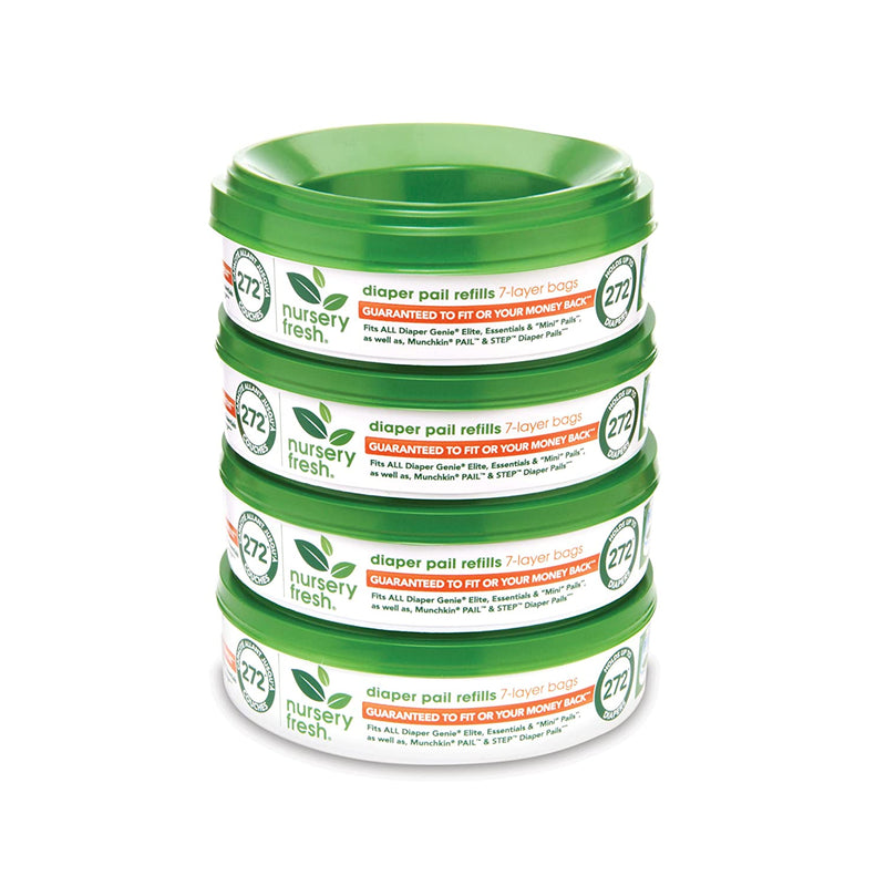 Nursery Fresh Refill Rings for Diaper Genie and Munchkin Diaper Pails, 4 Pack