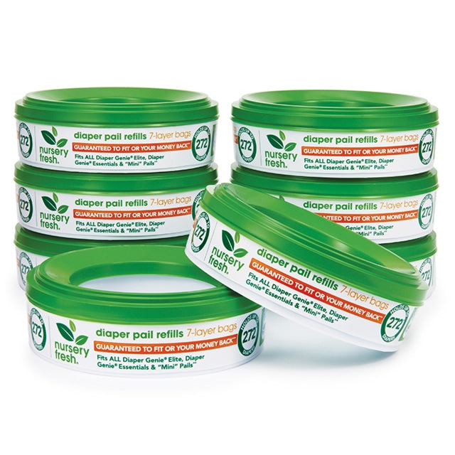 Nursery Fresh Refill Rings for Diaper Genie and Munchkin Diaper Pails, 8 Pack