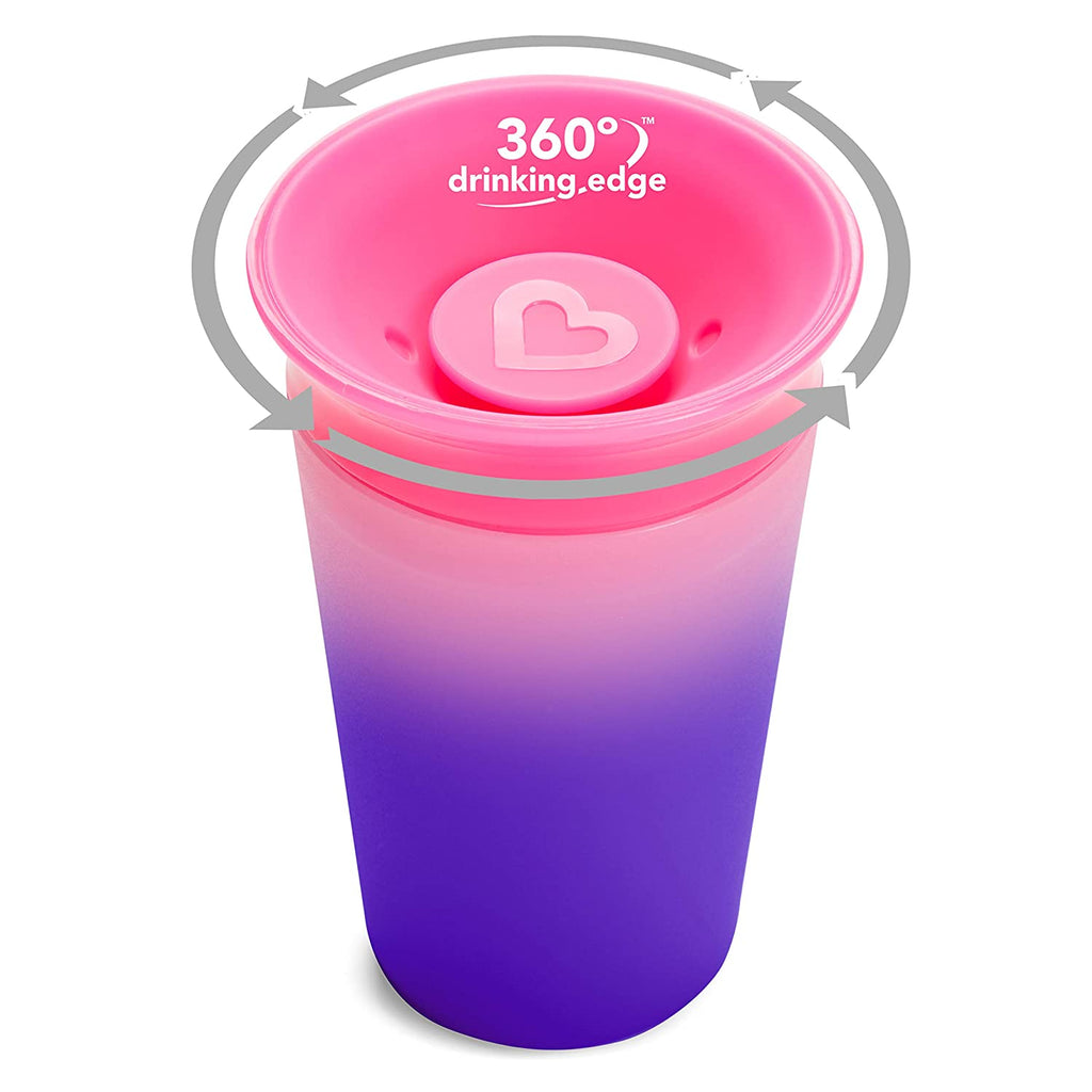 Munchkin Miracle 360 Color Changing Sippy Cup, 9 Oz, Pink