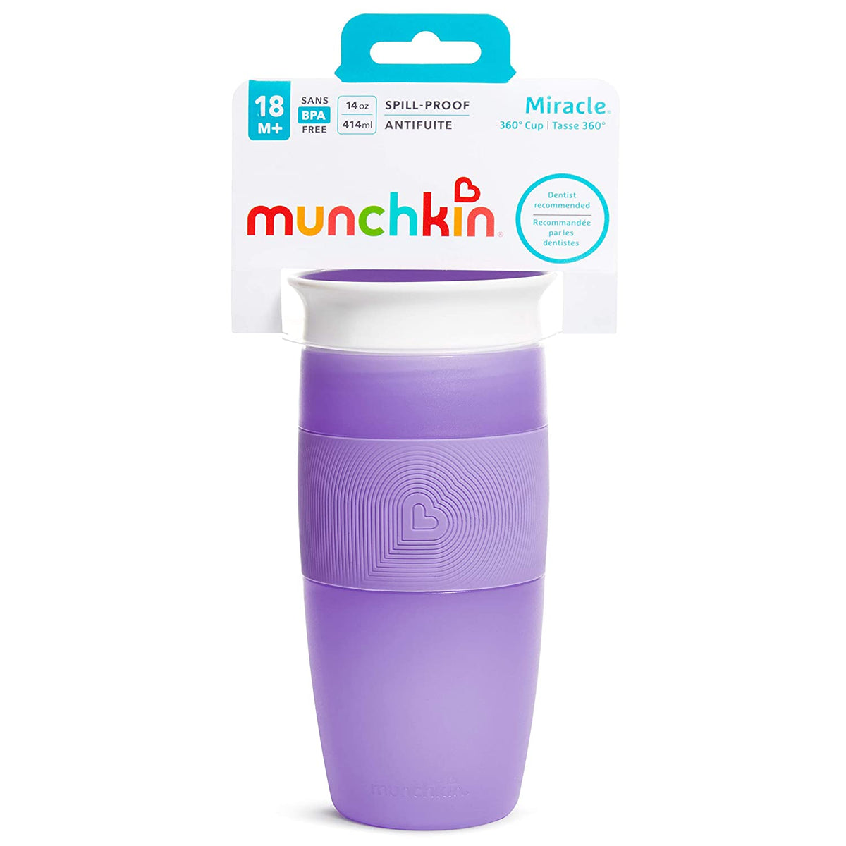 Munchkin Miracle 360 Sippy Cup, Purple, 14 Ounce