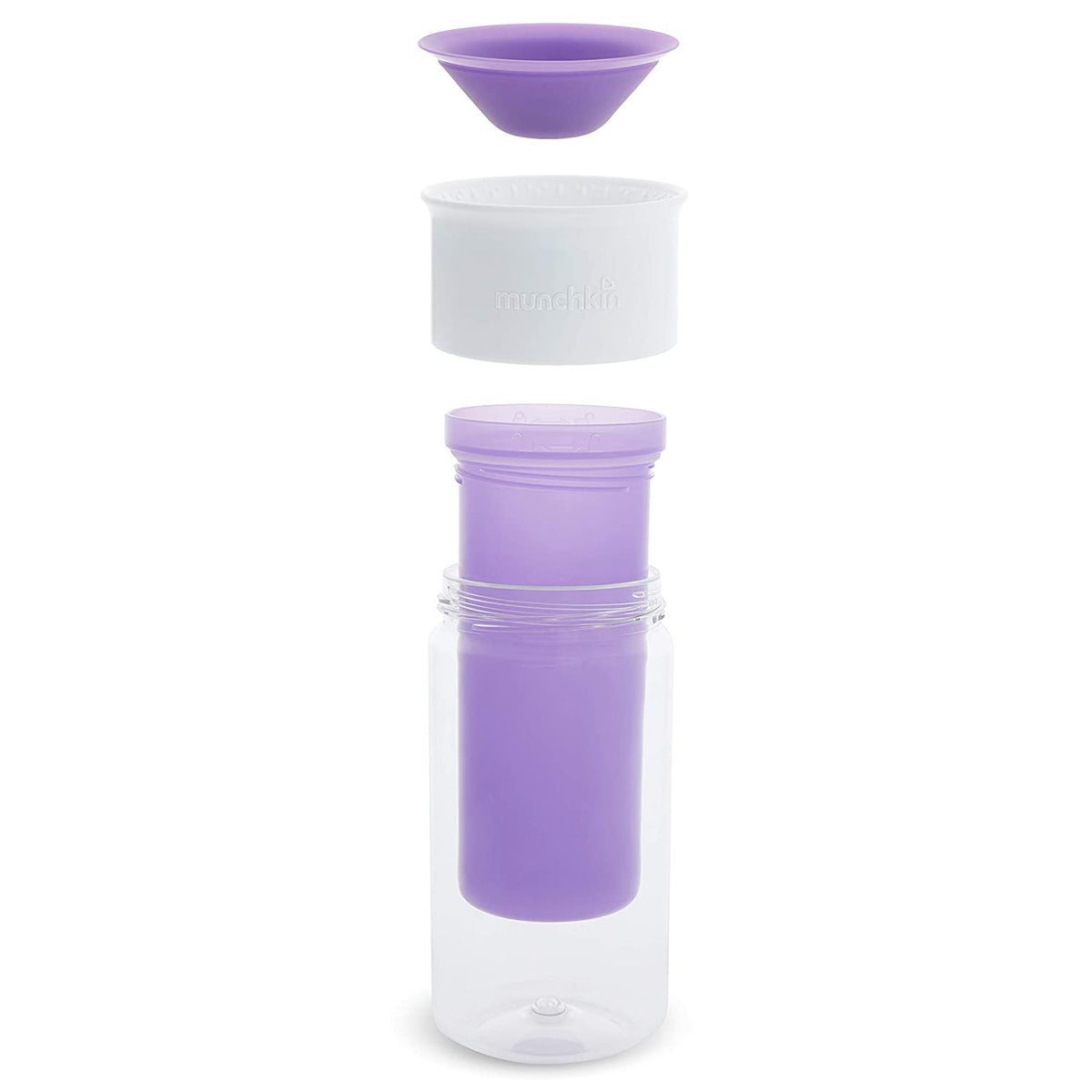 Munchkin Miracle 360 Insulated Sippy Cup, Includes Stickers to Customize Cup, 9 Ounce, Purple