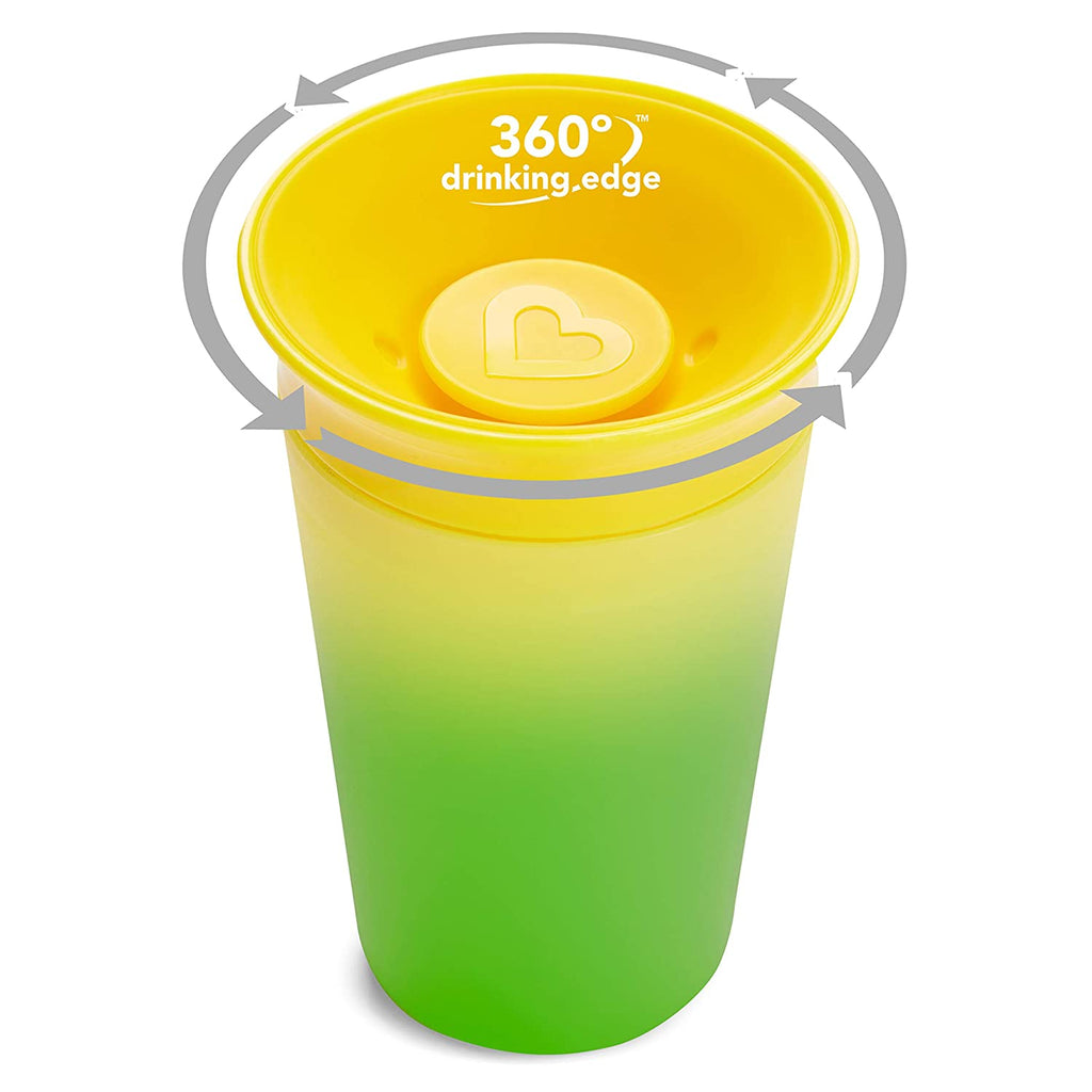 Munchkin Miracle 360 Color Changing Sippy Cup, 9 Oz, Yellow